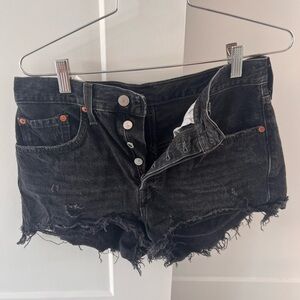Levi Strauss black cutoff shorts